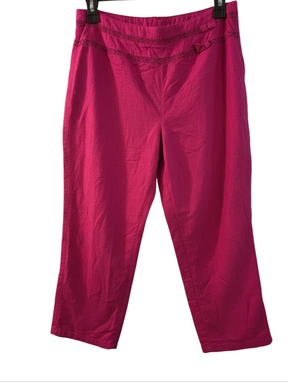 Larry Levine Fuchsia Cropped Pull-On Capri Pants